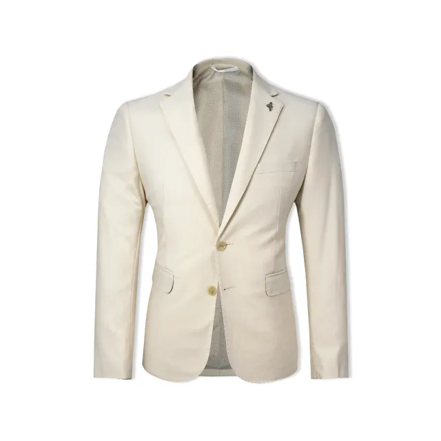 Boulvandre Oatmeal Wool Blend Stretch Suit Set
