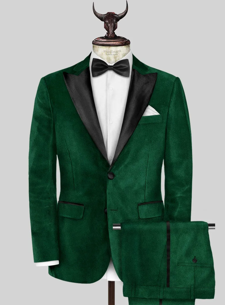 Emerald Green Velvet Tuxedo Suit