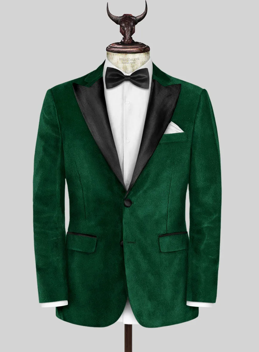 Emerald Green Velvet Tuxedo Suit