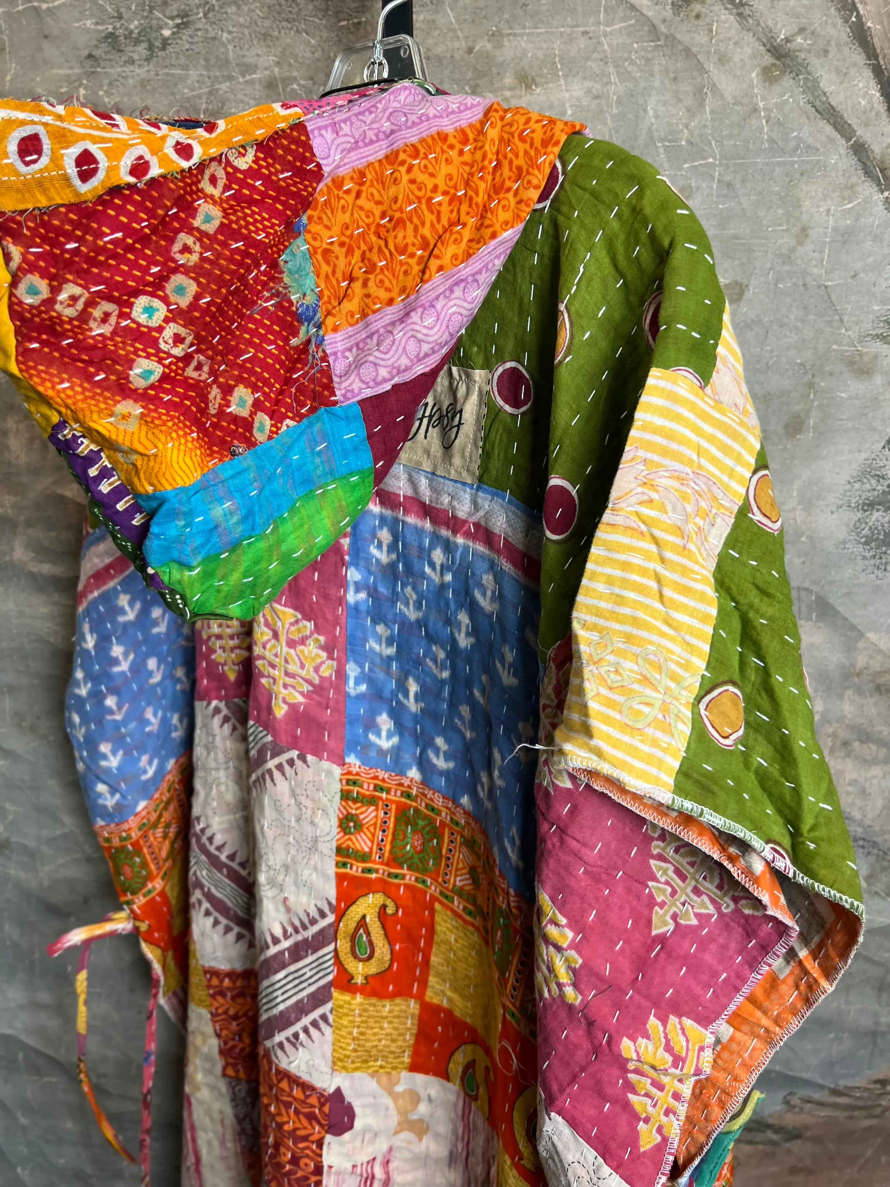 JG101- Kantha Hooded Vest-Mix 3