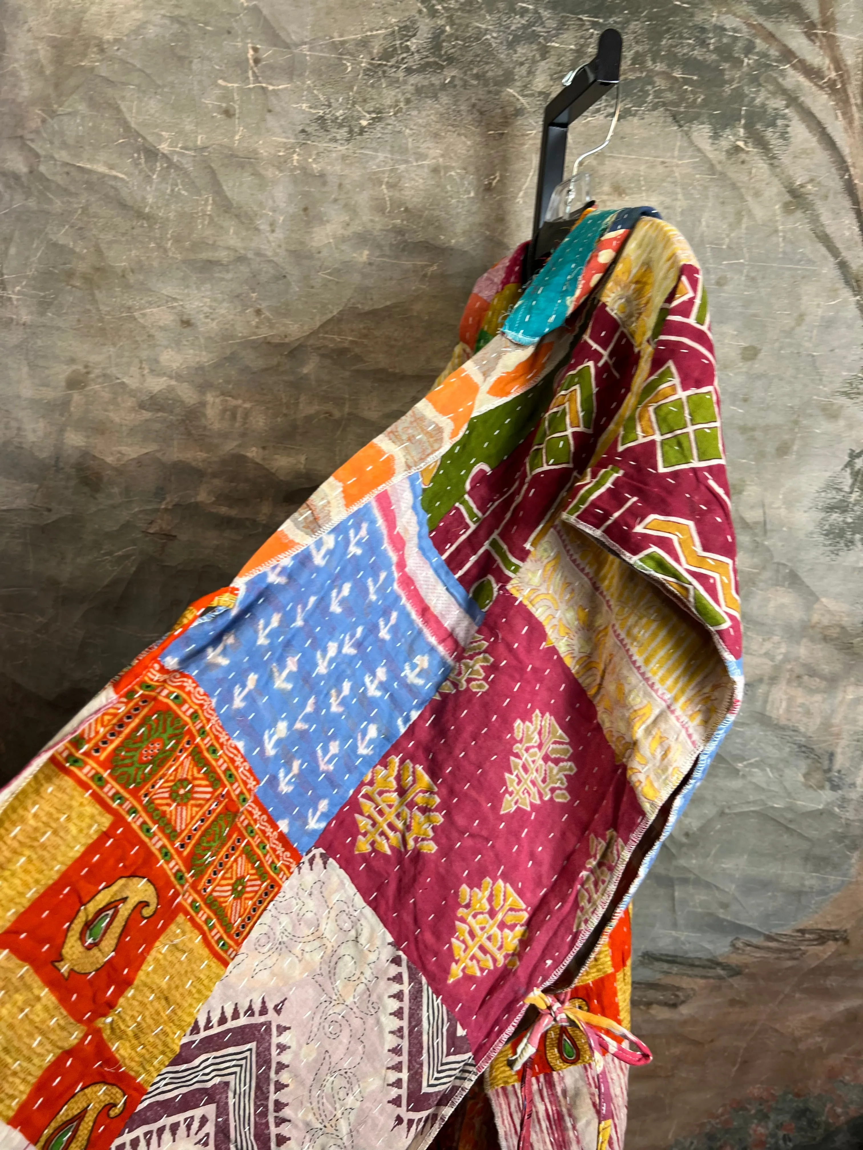 JG101- Kantha Hooded Vest-Mix 3