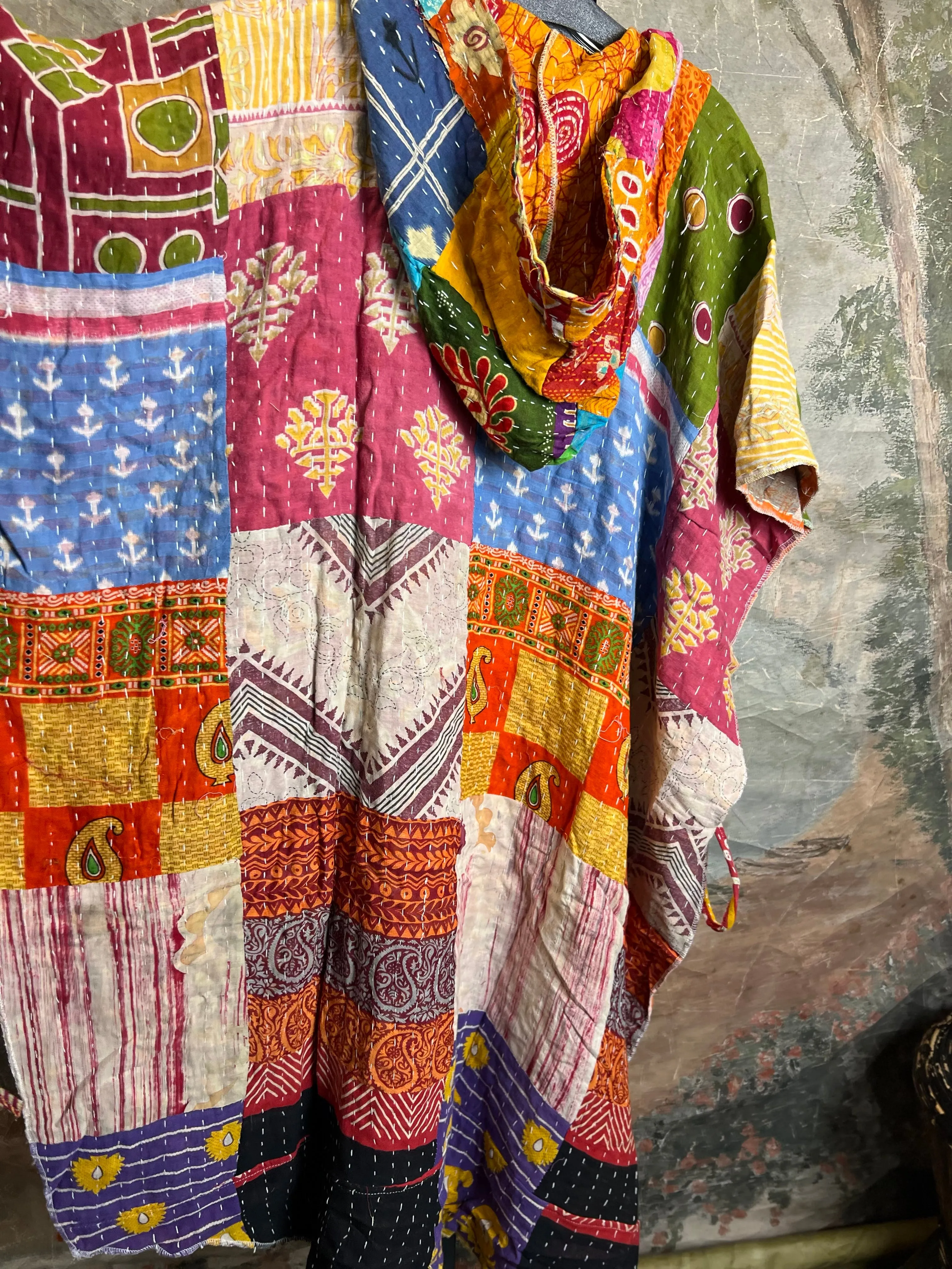 JG101- Kantha Hooded Vest-Mix 3