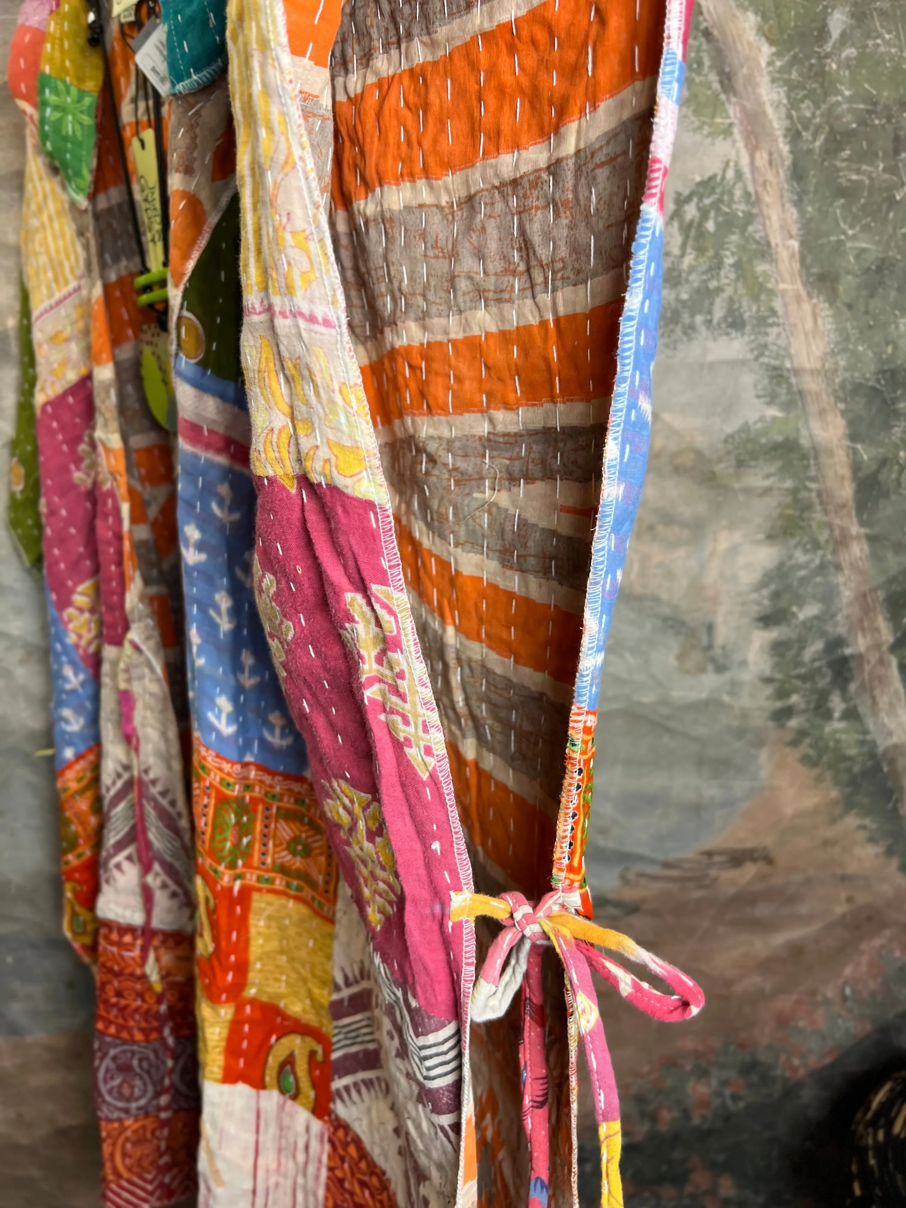 JG101- Kantha Hooded Vest-Mix 3