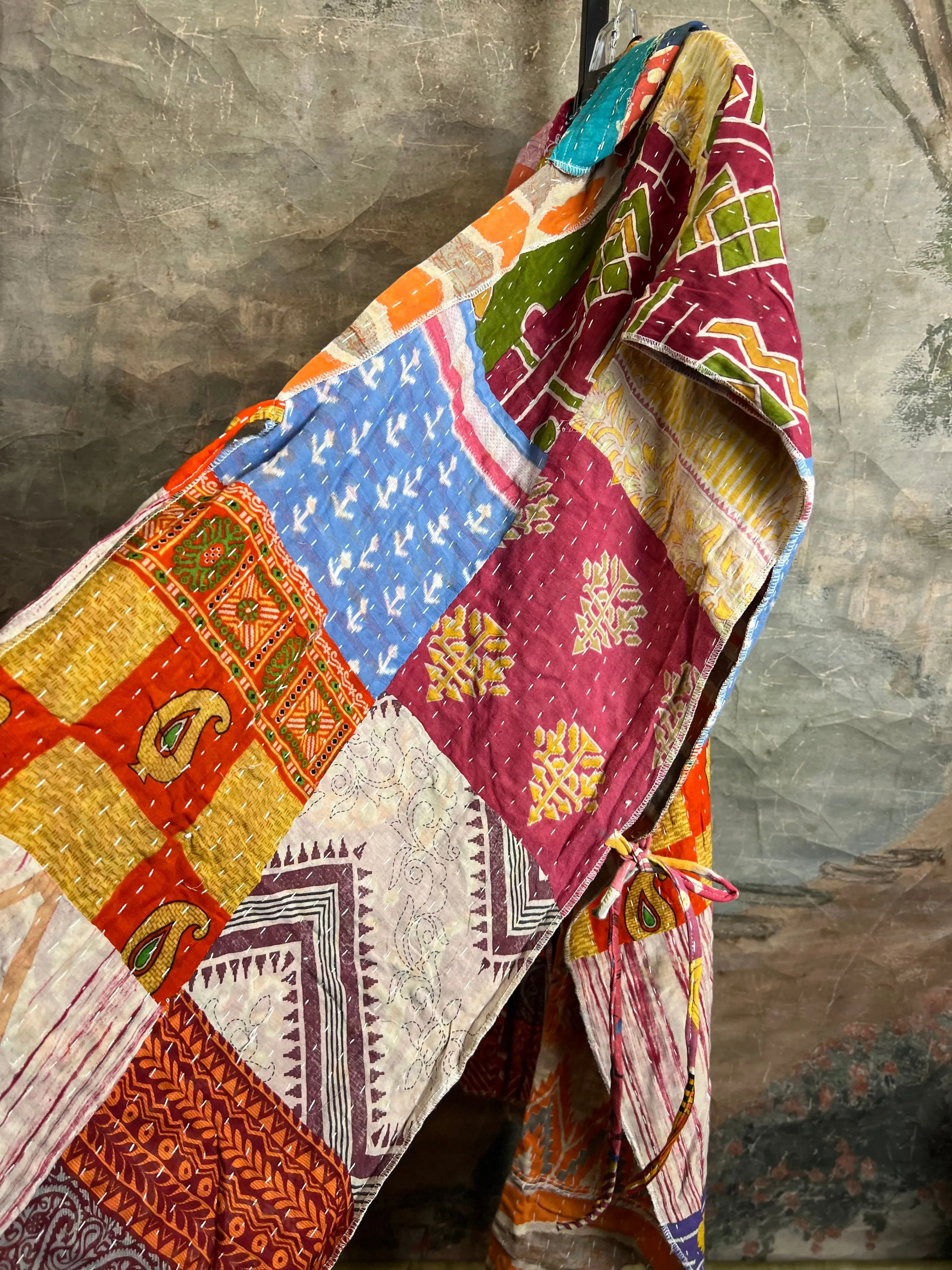 JG101- Kantha Hooded Vest-Mix 3