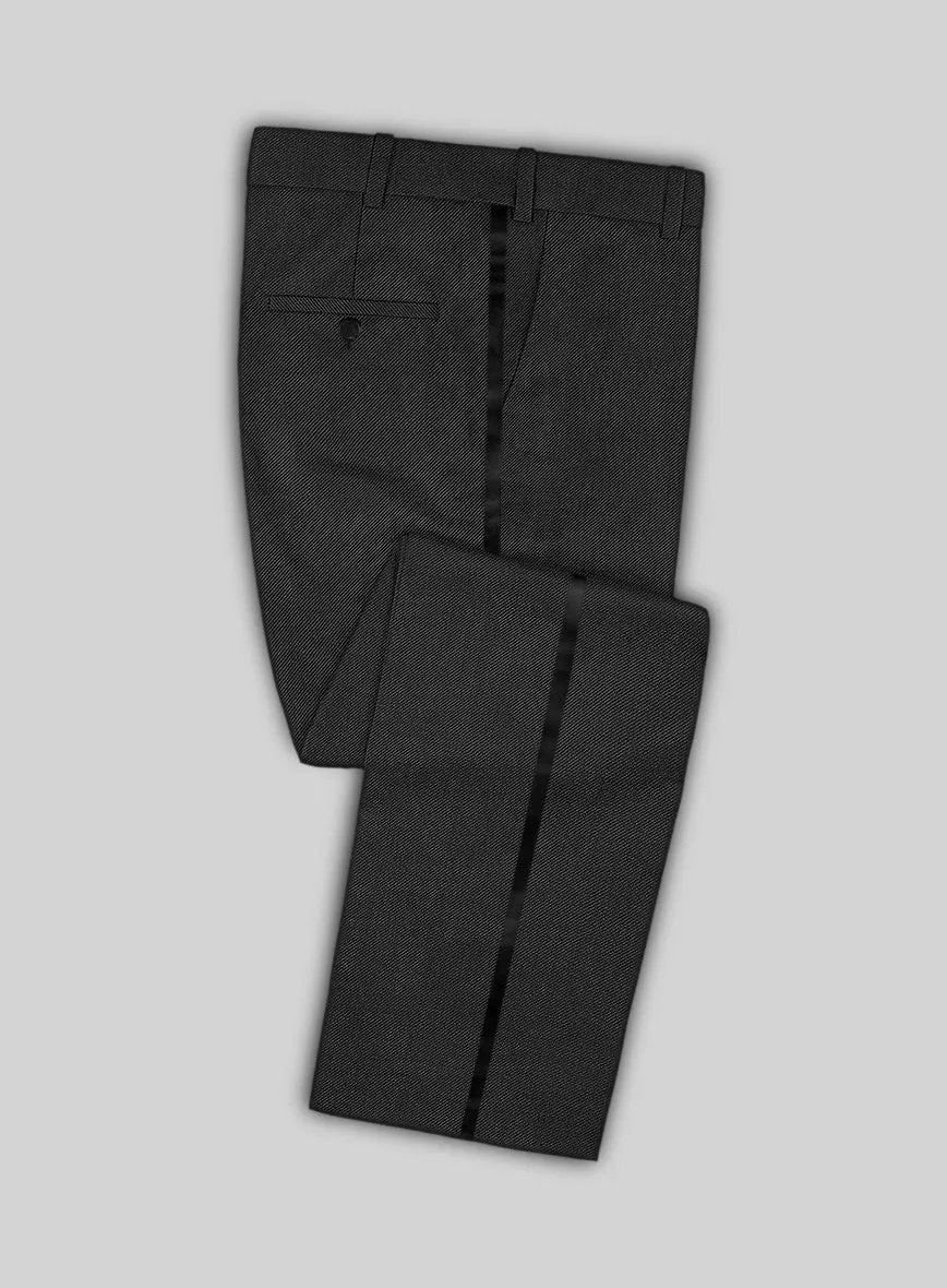 Napolean Cavalry Twill Charcoal Wool Tuxedo Suit