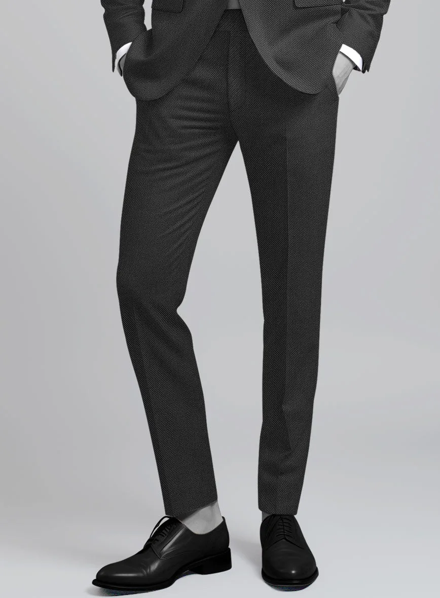 Napolean Cavalry Twill Charcoal Wool Tuxedo Suit