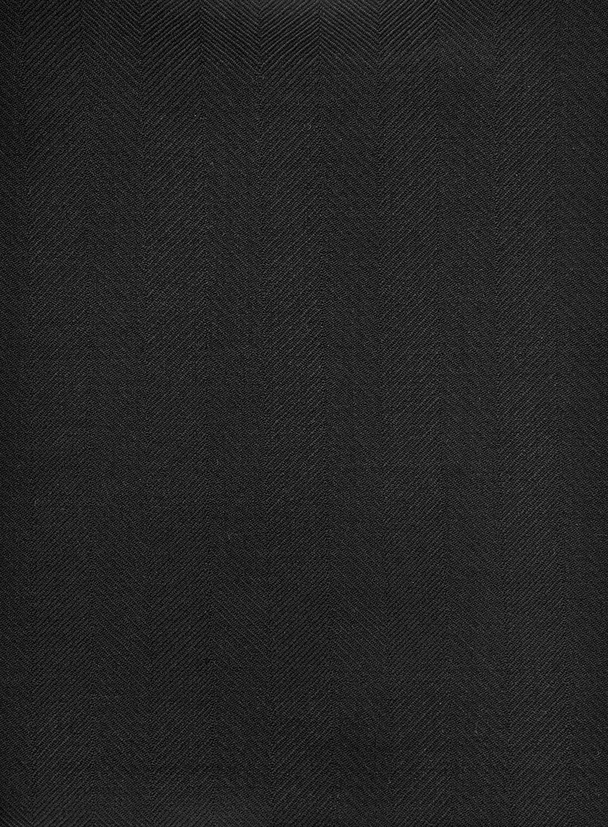 Napolean Imperial Black Herringbone Wool Tuxedo Jacket
