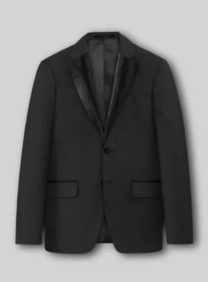 Napolean Imperial Black Herringbone Wool Tuxedo Jacket