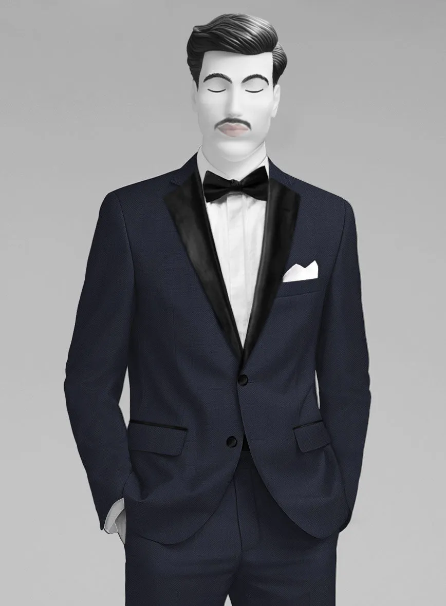 Napolean Imperial Blue Herringbone Wool Tuxedo Jacket