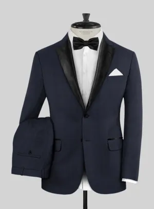 Napolean Imperial Blue Herringbone Wool Tuxedo Suit