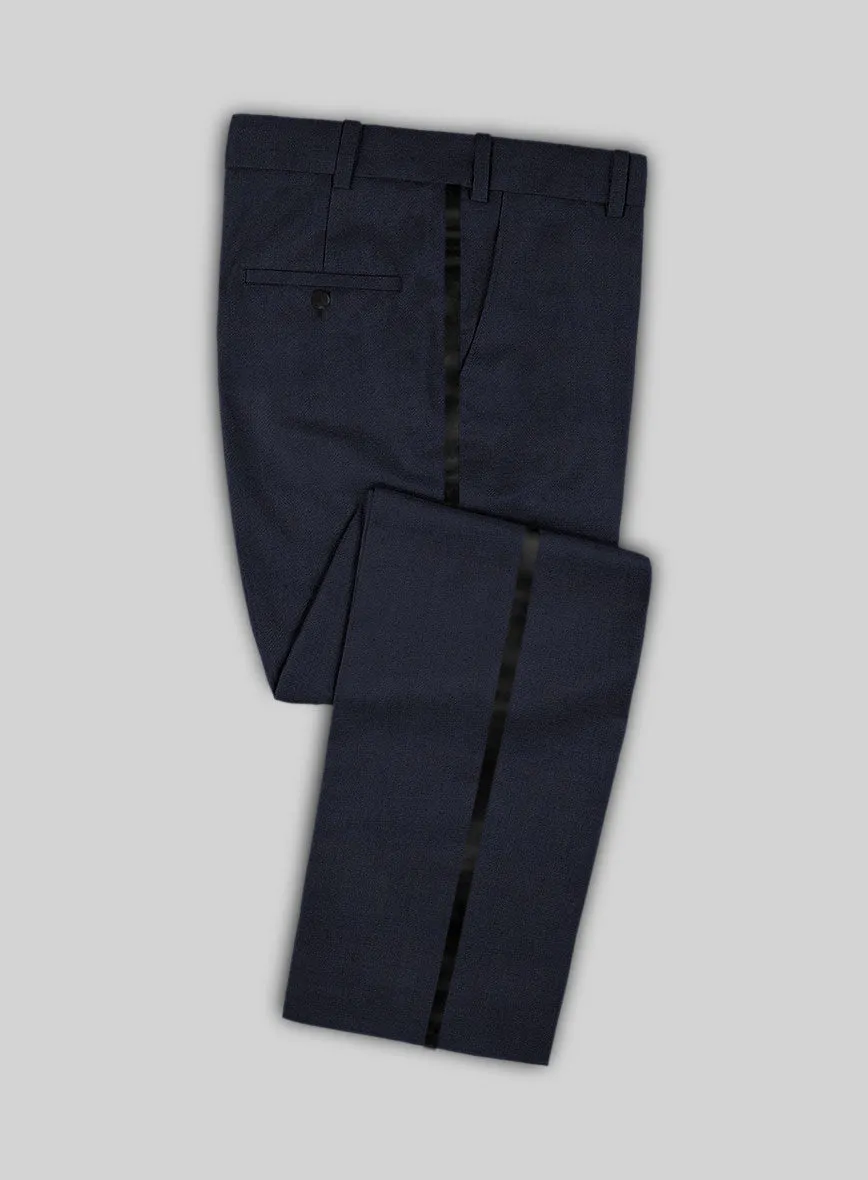 Napolean Imperial Blue Herringbone Wool Tuxedo Suit