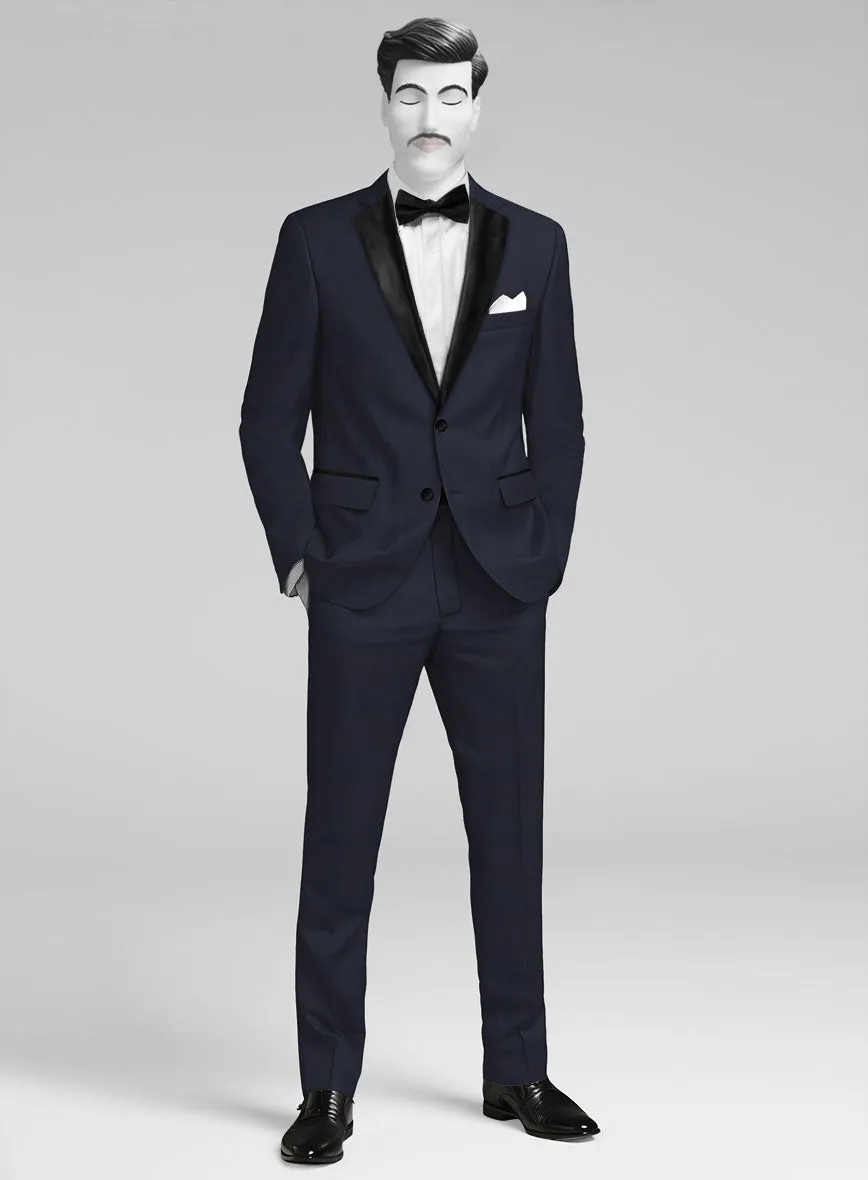 Napolean Imperial Blue Herringbone Wool Tuxedo Suit