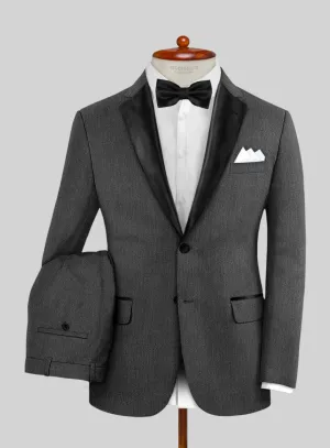 Napolean Imperial Gray Herringbone Wool Tuxedo Suit