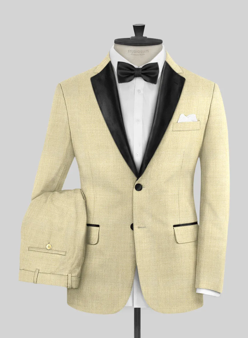 Napolean Spring Latte Beige Wool Tuxedo Suit