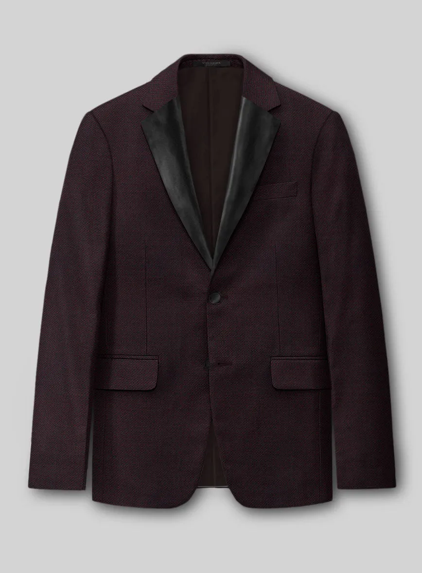 Napolean Wine Birdseye Wool Tuxedo Jacket