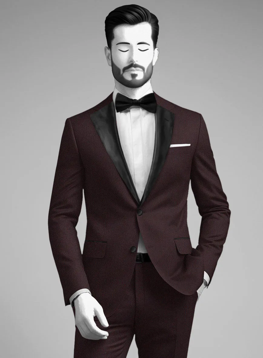 Napolean Wine Birdseye Wool Tuxedo Suit